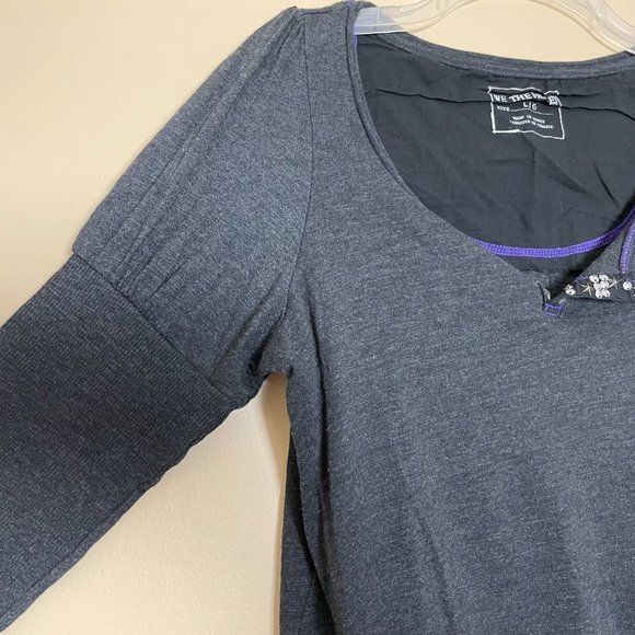 We the Free People Studded Henley Tunic Top Size Large Comfy - Picture 5 of 7